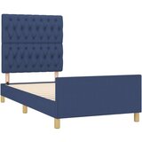  Okvir za krevet s uzglavljem plavi 90x200 cm od tkanine | shoptok.hr