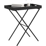  stol s pladnjem crni 65 x 40 x 75 cm od poliratana | shoptok.hr