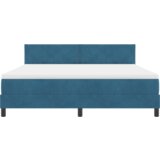  Box Spring Postelja z Blazino Temno Modra Super King Žamet, (22052603) | Shoptok.si
