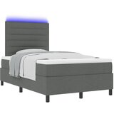 vidaXL Krevet s opružnom kutijom s madracem & LED Tamno siva 120x200 cm Tkanina Cijene
