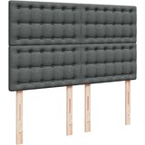 vidaXL Box spring postelja z vzmetnico temno siva 160x200 cm blago | Shoptok.si
