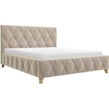 MID.YOU OBLAZINJENA POSTELJA 180 cm x 200 cm , les, kovina, tekstil, leseni material krem barve | Shoptok.si