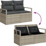  Set vrtnih kauča s 9 komada s jastučićima Svijetlosiva Poli ratan | shoptok.hr