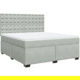 vidaXL box spring postelja z vzmetnico svetlo siva 180x200 cm žamet, (21309762) | Shoptok.si