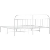 Metalni okvir za krevet s uzglavljem bijeli 200x200 cm | shoptok.hr