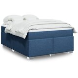 vidaXL Box spring postelja z vzmetnico modra 140x200 cm blago | Shoptok.si
