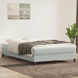 vidaXL Krevet s oprugama i madracem svjetlosivi 160x220 cm baršunasti | shoptok.hr