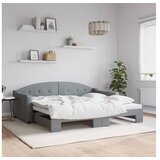 vidaXL Dnevni krevet na razvlačenje svjetlosivi 90 x 190 cm od tkanine | shoptok.hr