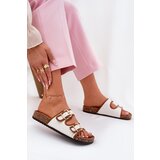 Boto Women's Fabric Slippers On Cork Platform With Buckles White Osoffe | Shoptok.si