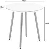 OSKAR KAMI okrugli stol 60cm - bijeli / prirodne noge | shoptok.hr