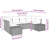  Sjedeća garnitura za vrt 6 kom. Crna poliratan 234 x 154 x 69 cm | shoptok.hr