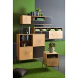 CARRYHOME nočna omarica, črna, barve hrasta | Shoptok.si