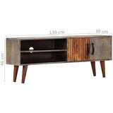 vidaXL TV ormarić sivi 130 x 30 x 46 cm od grubog masivnog drva manga | shoptok.hr