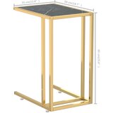  Bočni stolić za računalo crni mramor 50x35x65 cm kaljeno staklo | shoptok.hr