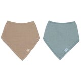Jollein 2 dijelni set pamučnih podbradnjaka muslin sea green/biscuit | shoptok.hr
