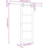  Klizna vrata s priborom Bijela 83x211 cm Čvrsto drvo Bor | shoptok.hr