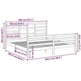  Posteljni okvir bel iz trdnega lesa 200x200 cm, (20684743) | Shoptok.si