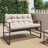  Vrtna klupa s jastukom smeđesivi 113 cm čelična | Eponuda.com