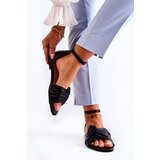 EVENTO Fashionable Women's Leather Sandals Black Astana | shoptok.hr