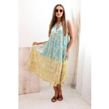 Kesi Włoski Women's sleeveless viscose dress turquoise | Shoptok.si