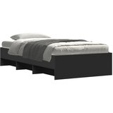 vidaXL Posteljni okvir črn 90x190 cm inženirski les, (21304816) | Shoptok.si
