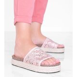 Gemre Lace Slippers Rose Gold Glam Shape | shoptok.hr