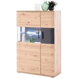 Livetastic VISOKA KOMODA, antracit, prozorno, barve hrasta | Shoptok.si