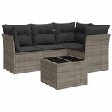 Maison Chic Seti vrtnega pohištva - Vrtna garnitura - Vrtni pohištvo set 5-delna z blazinami siv poli ratan, (21821277) | Shoptok.si
