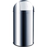 Helit Jeklena posoda za odpadke s potisno loputo, prostornina 30 l, VxØ 650 x 300 mm, nerjavno jeklo | Shoptok.si