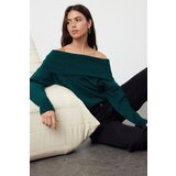 Trendyol Emerald Green Soft Textured Carmen Collar Knitwear Sweater Cijene