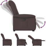  Naslonjač na podizanje tamnosmeđi od tkanine | shoptok.hr