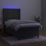  box spring s madracem LED tamnosivi 90x190 cm baršun | shoptok.hr