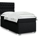 vidaXL Box spring postelja z vzmetnico črna 90x200 cm blago | Shoptok.si