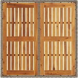  Vrtni stol s pločom od drva bagrema sivi 90x90x75 cm poliratana | shoptok.hr