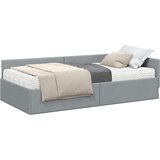  Kotni okvir postelje z matrico Drugo 2 pcs Svetlo siva blago, (5000121549) | Shoptok.si
