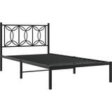 vidaXL Kovinski posteljni okvir z vzglavjem črn 107x203 cm, (21242918) | Shoptok.si