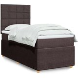 vidaXL Box spring postelja z vzmetnico temno rjava 100x200 cm blago, (21309922) | Shoptok.si