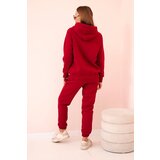 Polski Women's cotton insulated set with print burgundy | Shoptok.si