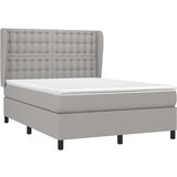  Krevet s oprugama i madracem svjetlosivi 140x190 cm od tkanine | shoptok.hr