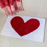 Rex London Rdeče-bela kopalniška preproga 50x80 cm Heart – | Shoptok.si