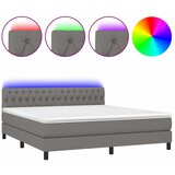  box spring s madracem LED tamnosivi 180x200 cm tkanina | shoptok.hr