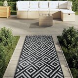 Vanjski Zunanja preproga bela in črna 80x250 cm PP | Shoptok.si