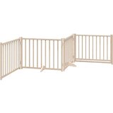 vidaXL Ograda za pse z vrati zložljiva 4 paneli 320 cm trden les jelke | Shoptok.si