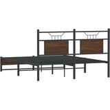  Okvir kreveta bez madraca smeđi hrast 150x200 cm izrađeno drvo | shoptok.hr