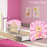 ACMA Dječji krevet s motivom, bočna sonoma + ladica 160x80 cm - 10 Pink Teddy Bear | shoptok.hr