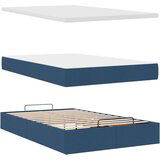 vidaXL Otomanski posteljni okvir z vzmetnico moder 120x190 cm blago, (21608868) | Shoptok.si