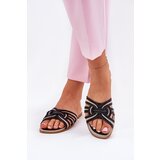 Boto Womens Flat Sandals With Intertwining Straps Black Acimine | ePonuda.com