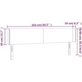  Uzglavlje s ušima tamnosivo 163x16x78/88 cm od tkanine | shoptok.hr
