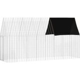  Kavez za zečeve Srebrno 400 x 100 x 210 cm Cinkani čelik | shoptok.hr