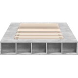  Okvir kreveta boja betona 135 x 190 cm od konstruiranog drva | shoptok.hr